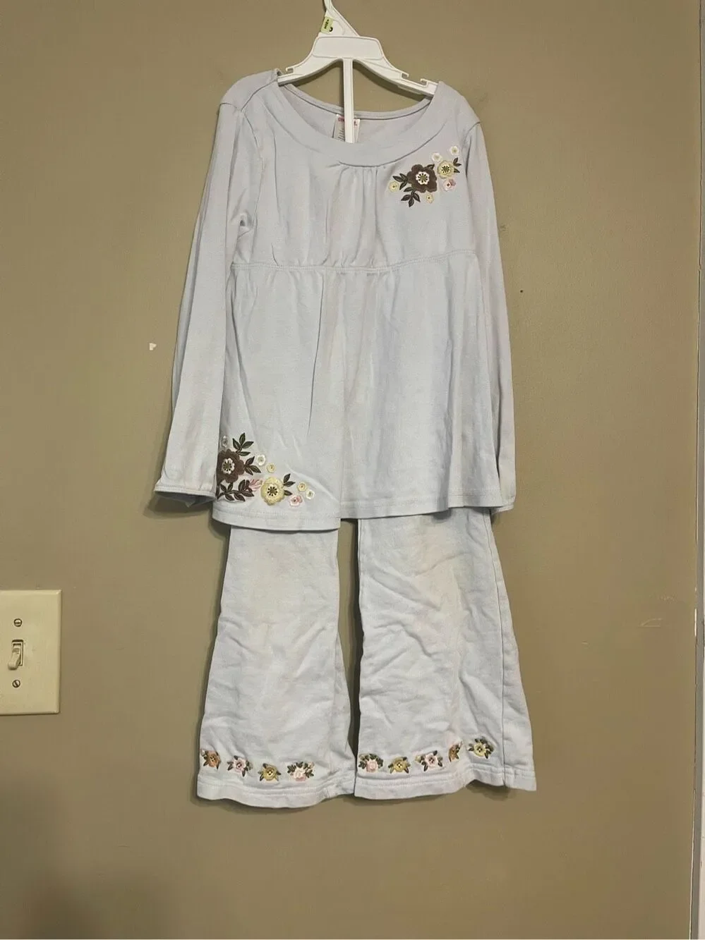 Gymboree Equestrian Club Girls Floral Cotton Matching Set Pants Top Size 6
